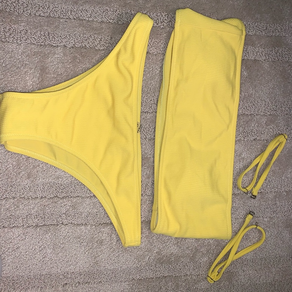 light yellow bikini (comes with straps) RUNS SMALL